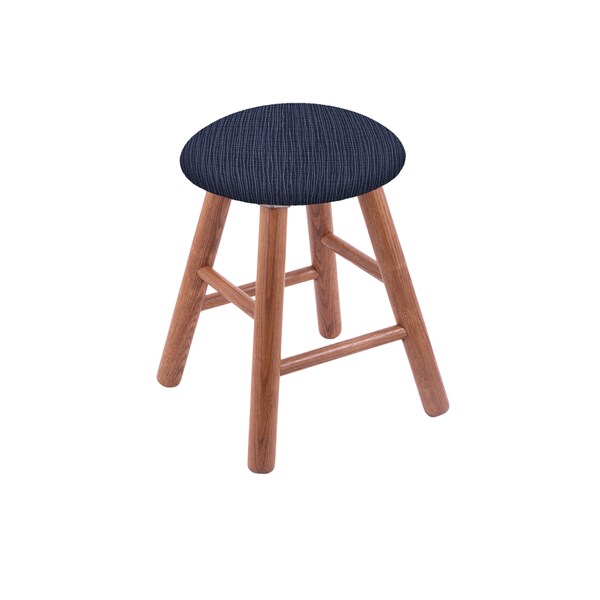 Oak Vanity Stool, Medium Finish, Graph Tidal Seat